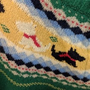 LL Bean Scottie Dog Wool Cardigan